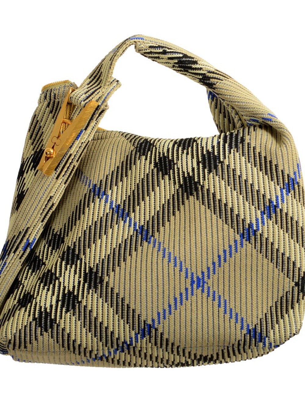 Burberry "Peg" Lichen Plaid Shoulder Hobo Bag